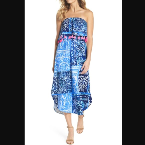Lilly Pulitzer Dresses & Skirts - Lilly Pulitzer Dress Womens Small Deep Indigo Leied Back Meridian Tassel Patch
